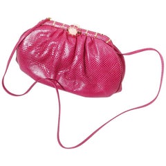 Judith Leiber Pink Rose Clutch / Shoulder Bag