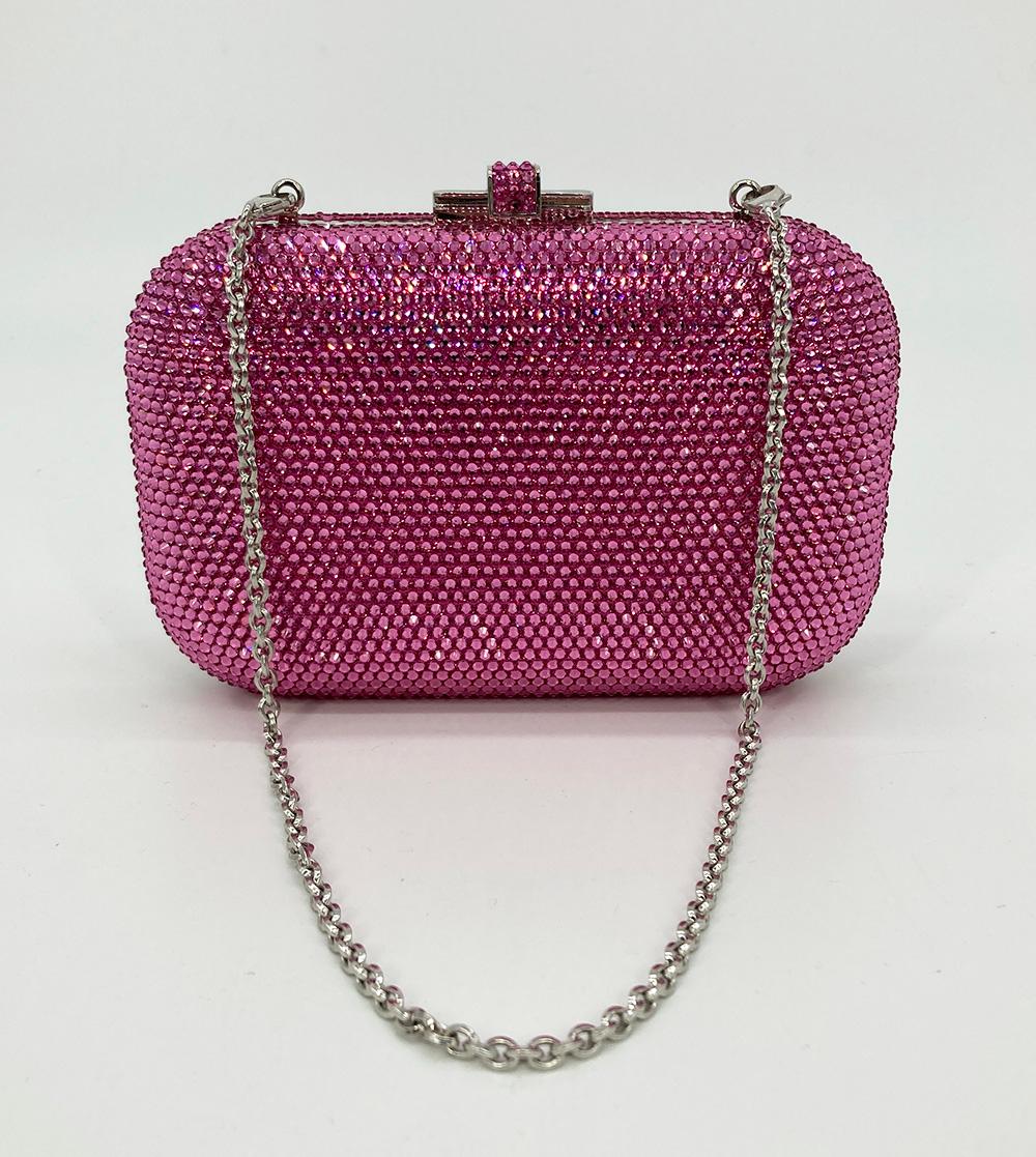 Judith Leiber Pink Swarovski Crystal Minaudiere Evening Bag 4