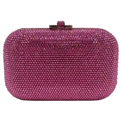 Judith Leiber Pink Swarovski Crystal Minaudiere Evening Bag