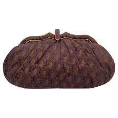 Judith Leiber Purple Embossed Suede Clutch