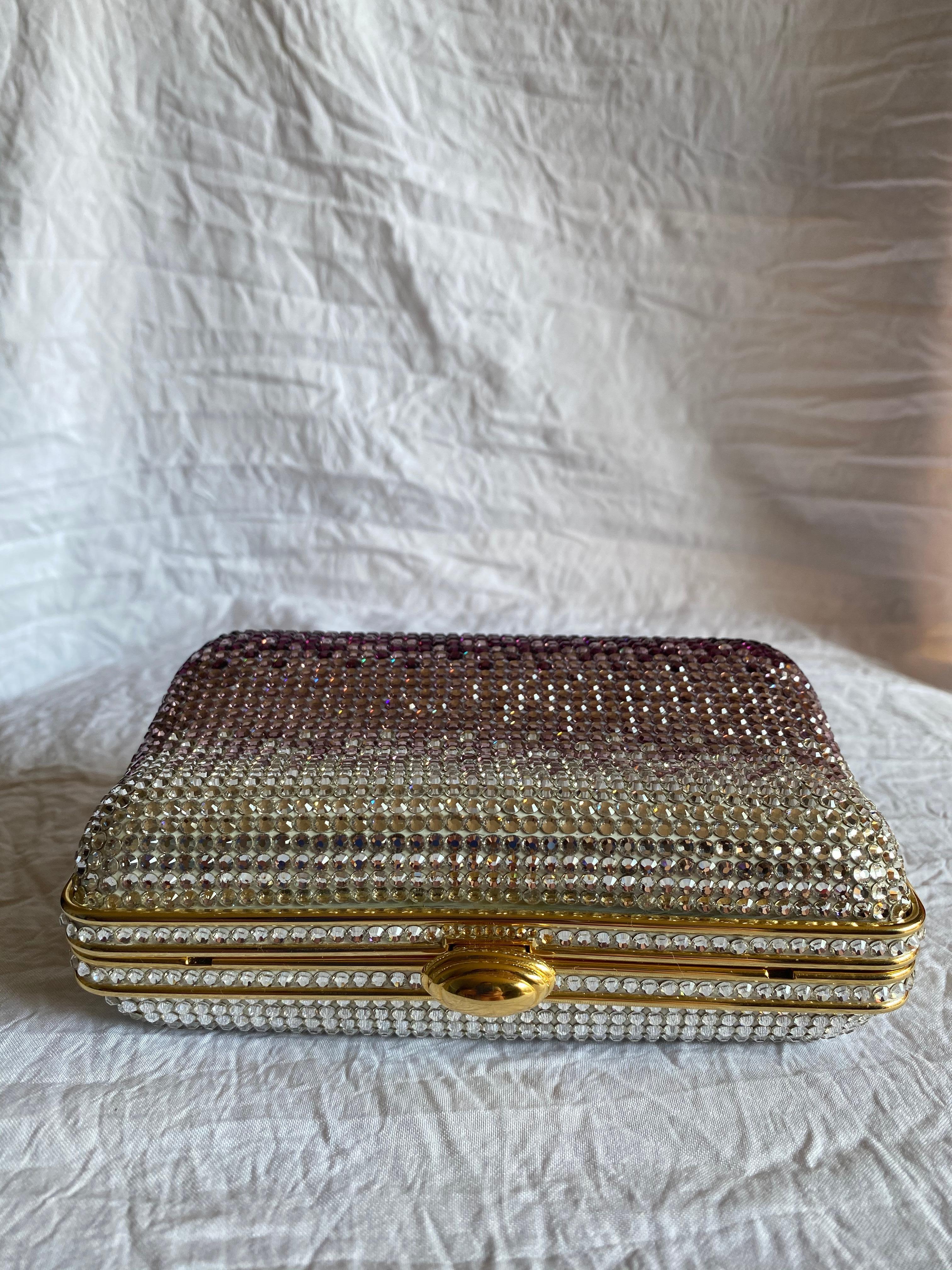 Gray Judith Leiber Purple Ombre Evening Bag For Sale