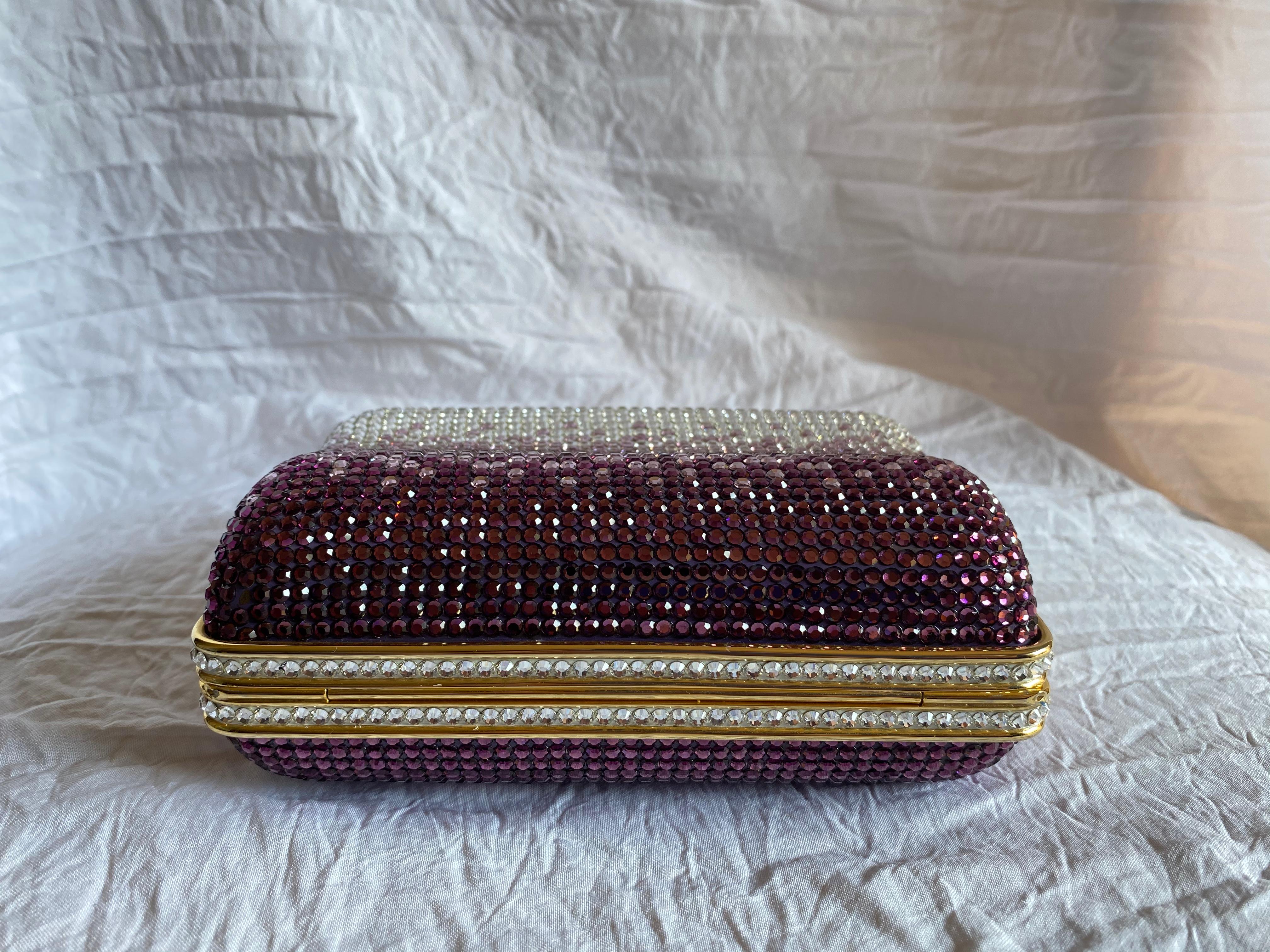 Judith Leiber Purple Ombre Evening Bag In Good Condition For Sale In Annapolis, MD