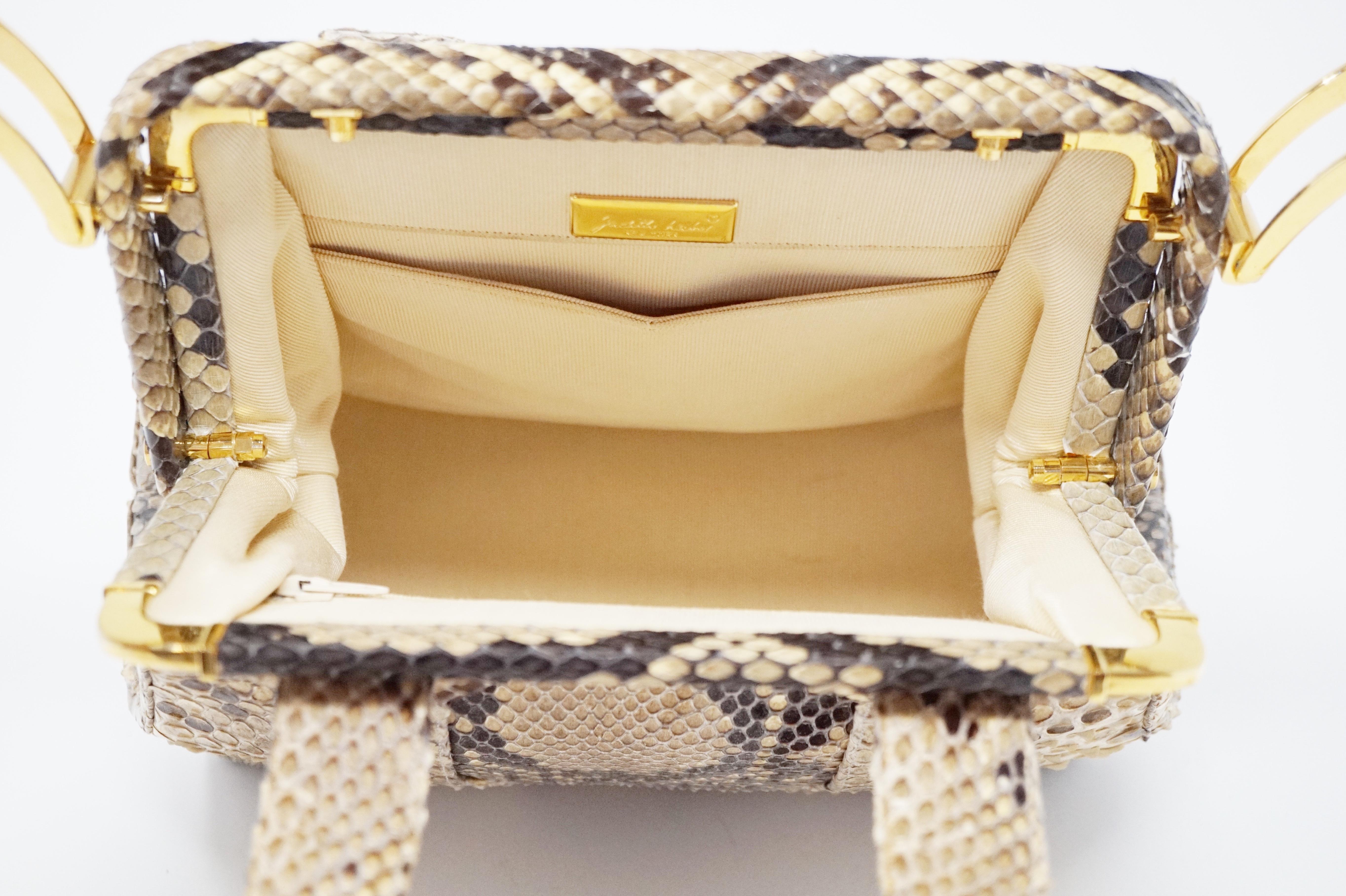 Judith Leiber Python Structured Frame Bag with Trio of Accessories For Sale 5