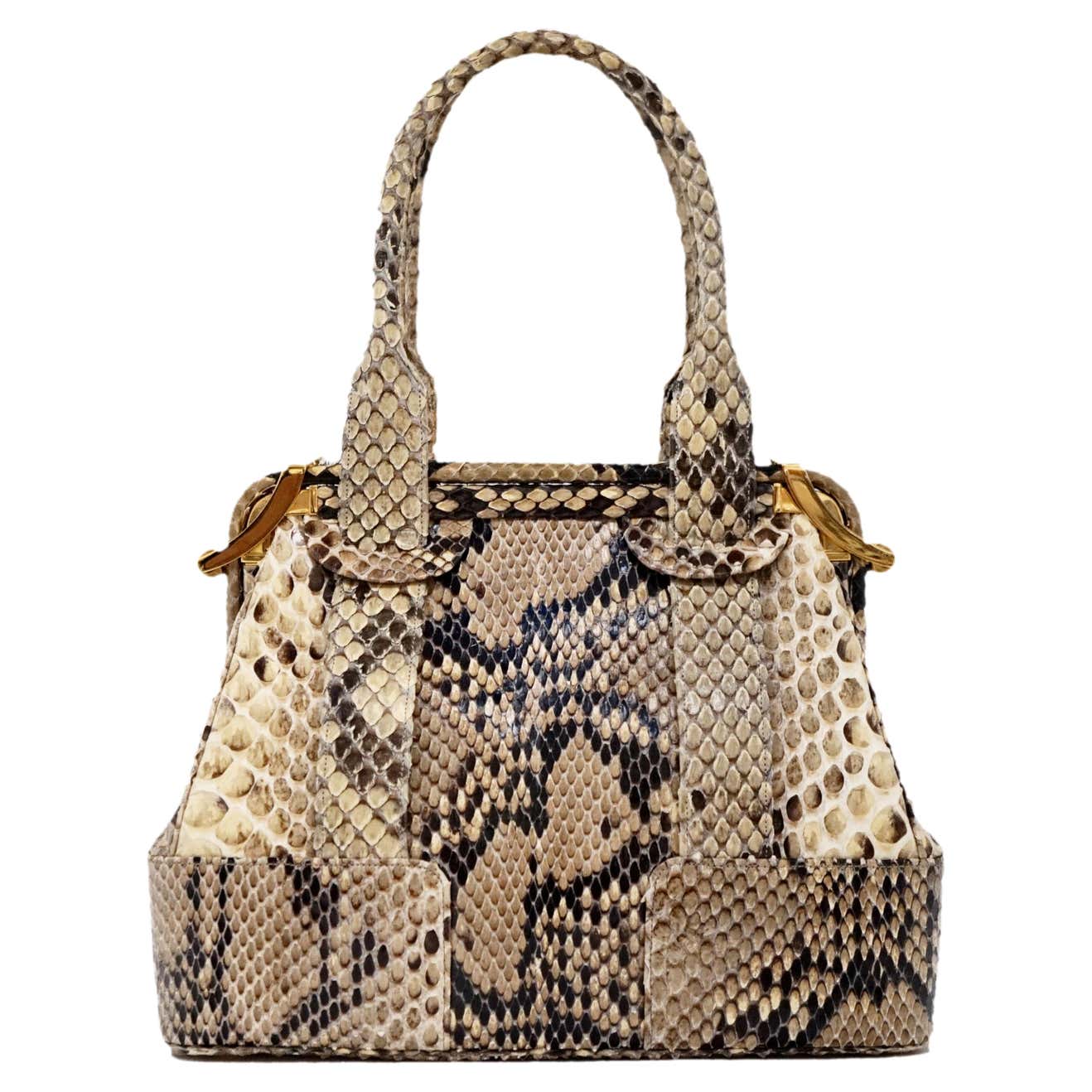 Judith Leiber Python Structured Frame Bag with Trio of Accessories For ...
