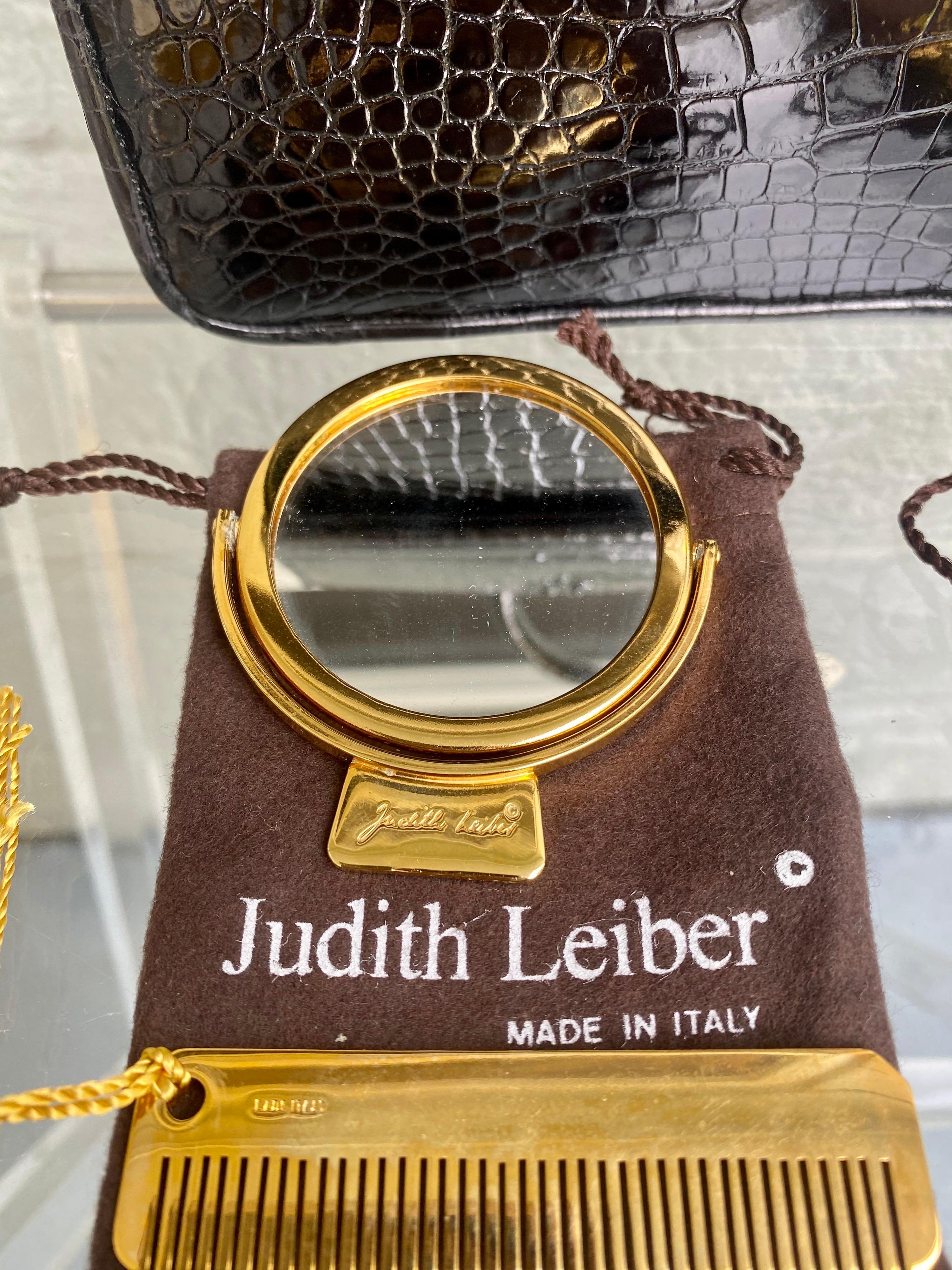 Judith Leiber Rare Vintage Alligator Kelly Flap Bag For Sale 2
