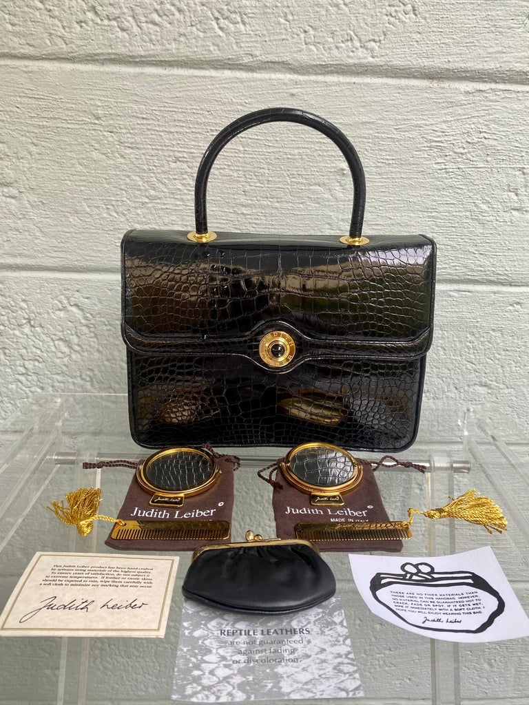 Judith Leiber Rare Vintage Alligator Kelly Flap Bag at 1stDibs