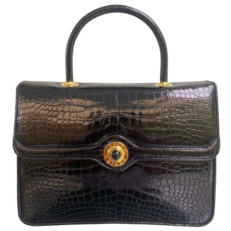 Chanel Green Crocodile Alligator Vintage Mini Minuadiére Kelly Top Handle  Bag For Sale at 1stDibs