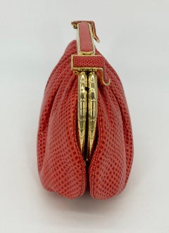 Judith Leiber Red Lizard Clutch