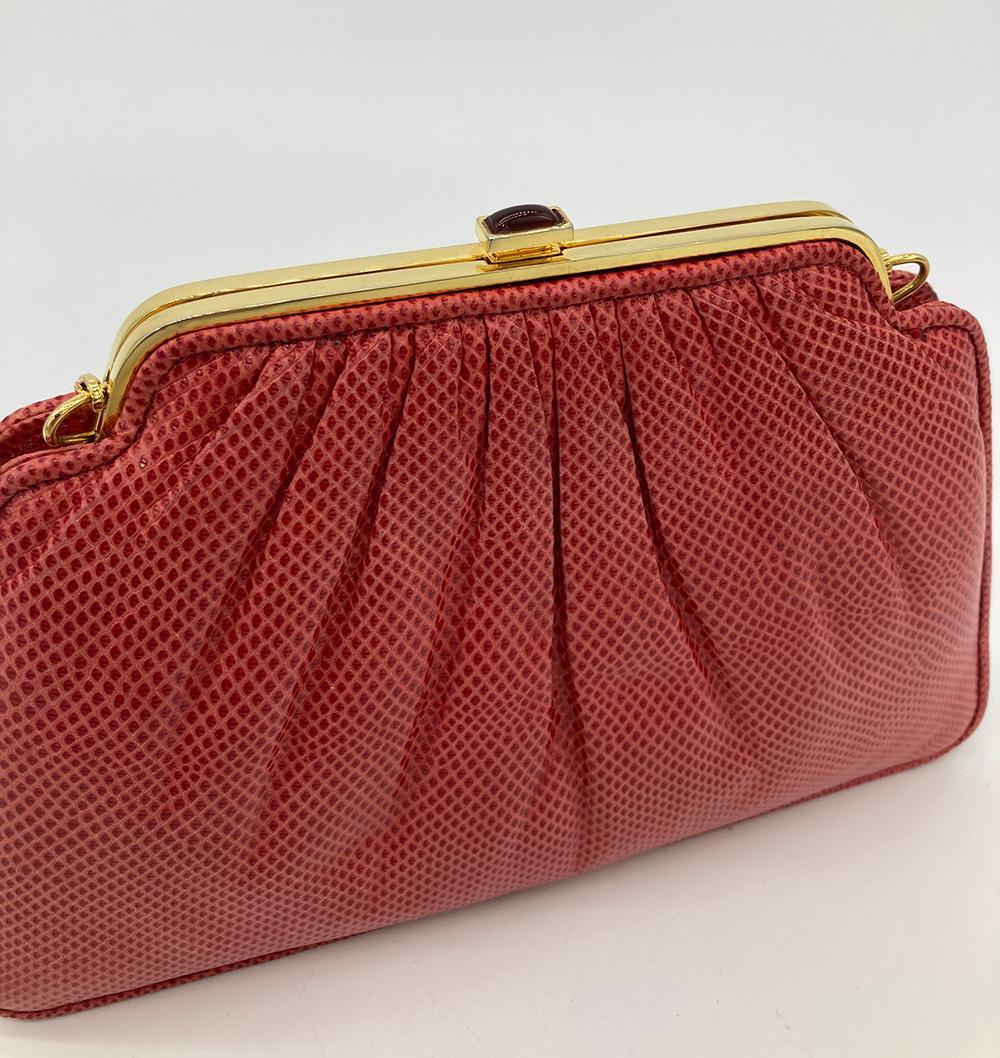 Judith Leiber Red Lizard Small Shoulder Bag For Sale 2
