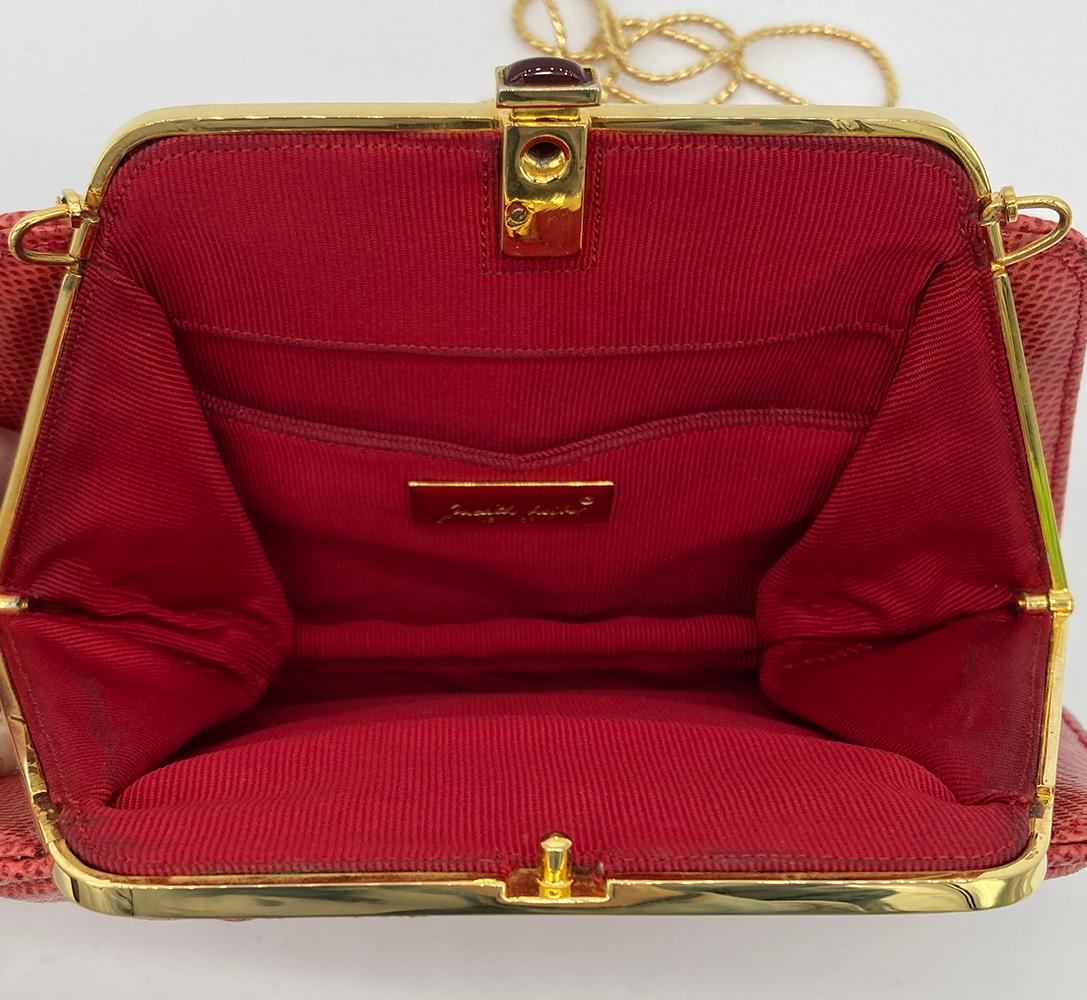 Judith Leiber Red Lizard Small Shoulder Bag For Sale 5
