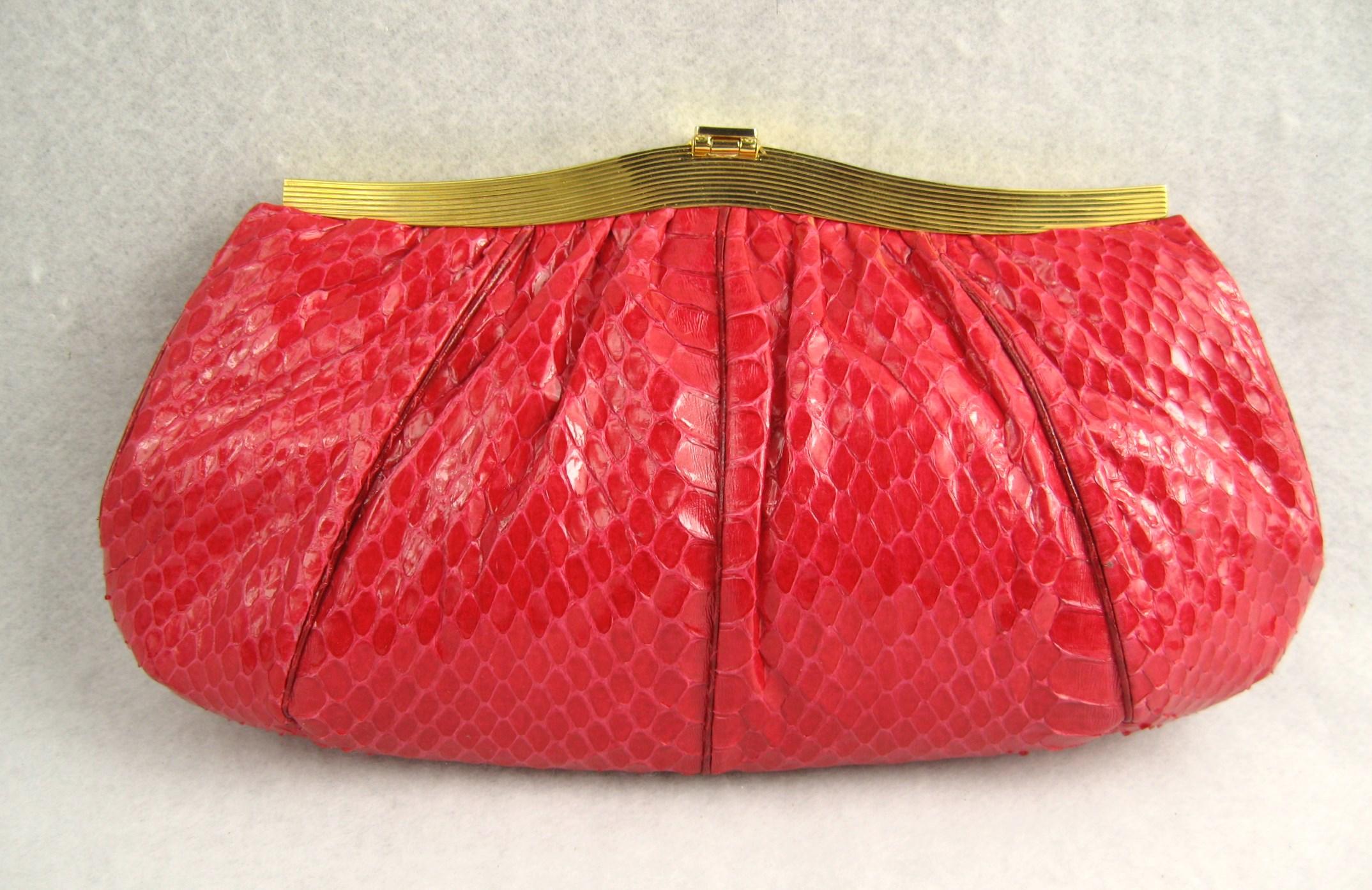 judith leiber snakeskin clutch