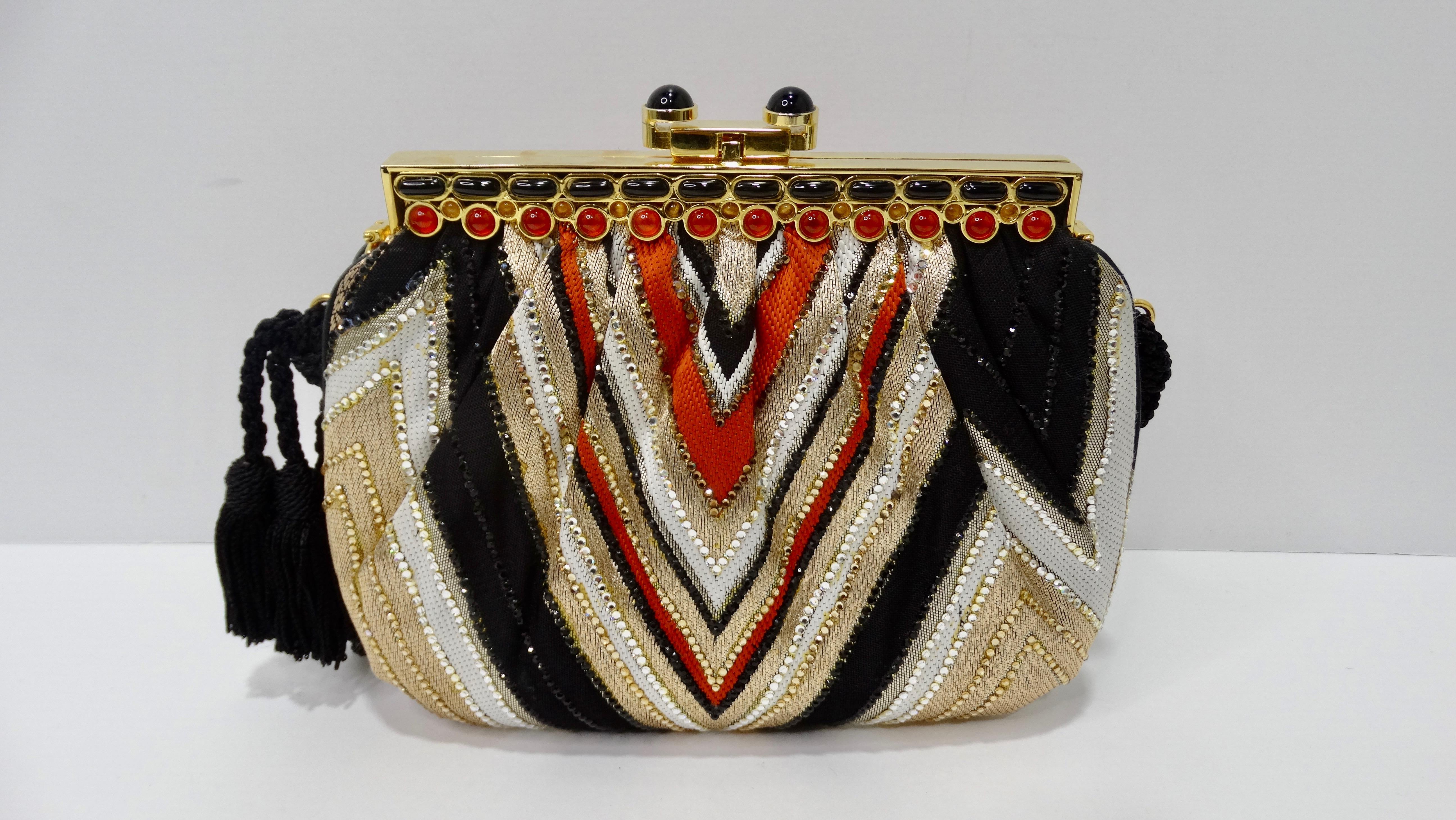 Judith Leiber Rhinestoned Chevron Evening Bag In Good Condition In Scottsdale, AZ