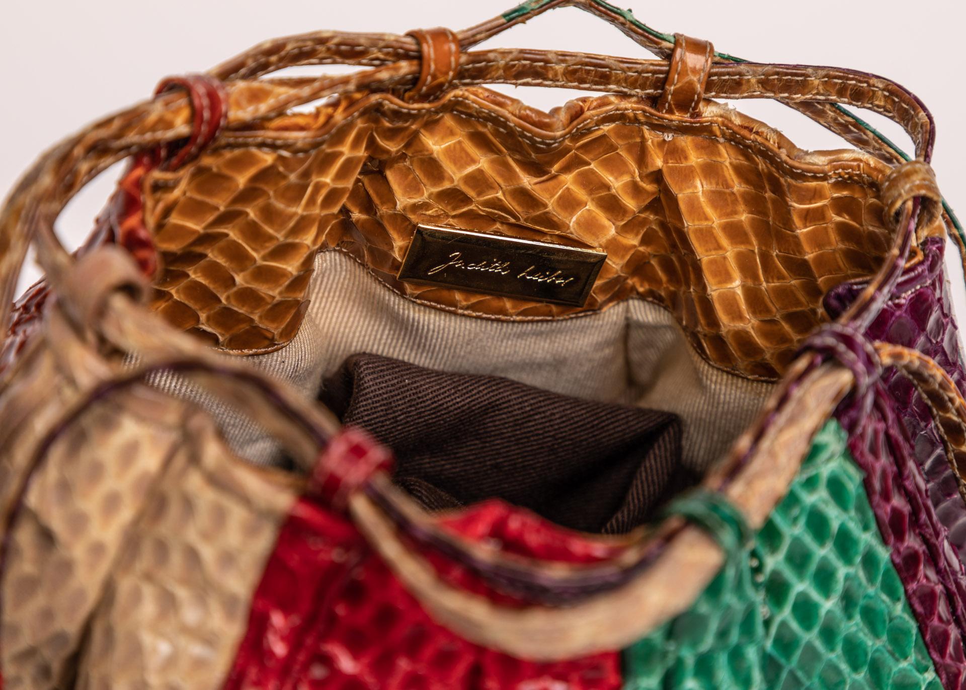 Judith Leiber  Multicolored Snakskin Beach Ball Shoulder Bag, 1980s In Excellent Condition In Boca Raton, FL
