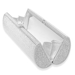 Judith Leiber - Pochette en cristal argenté