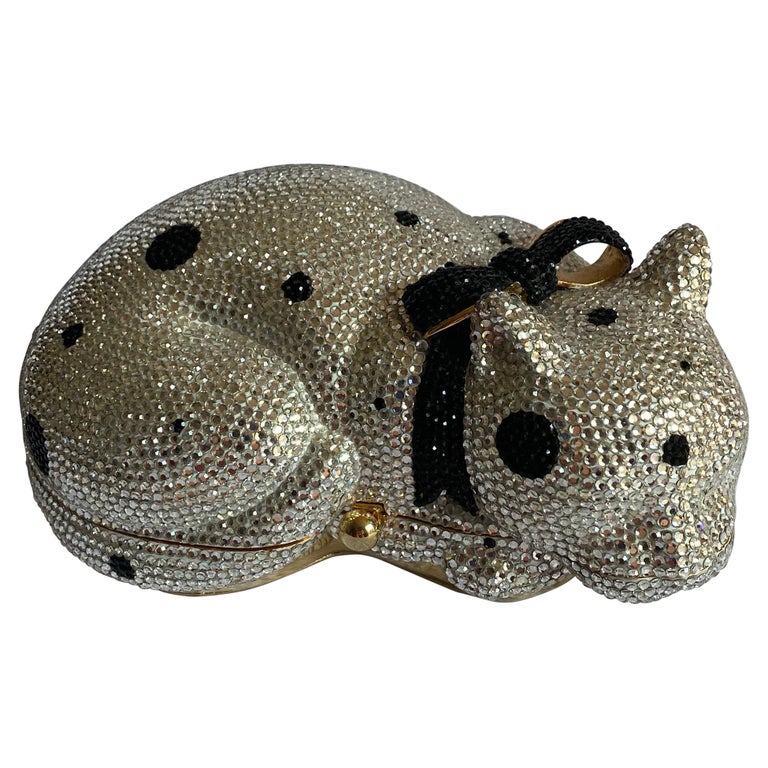 Judith Leiber Spotted Sleeping Cat Minaudière For Sale