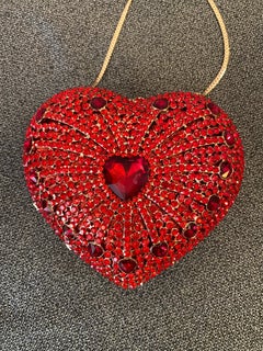 Judith Leiber Style Jeweled Heart Purse