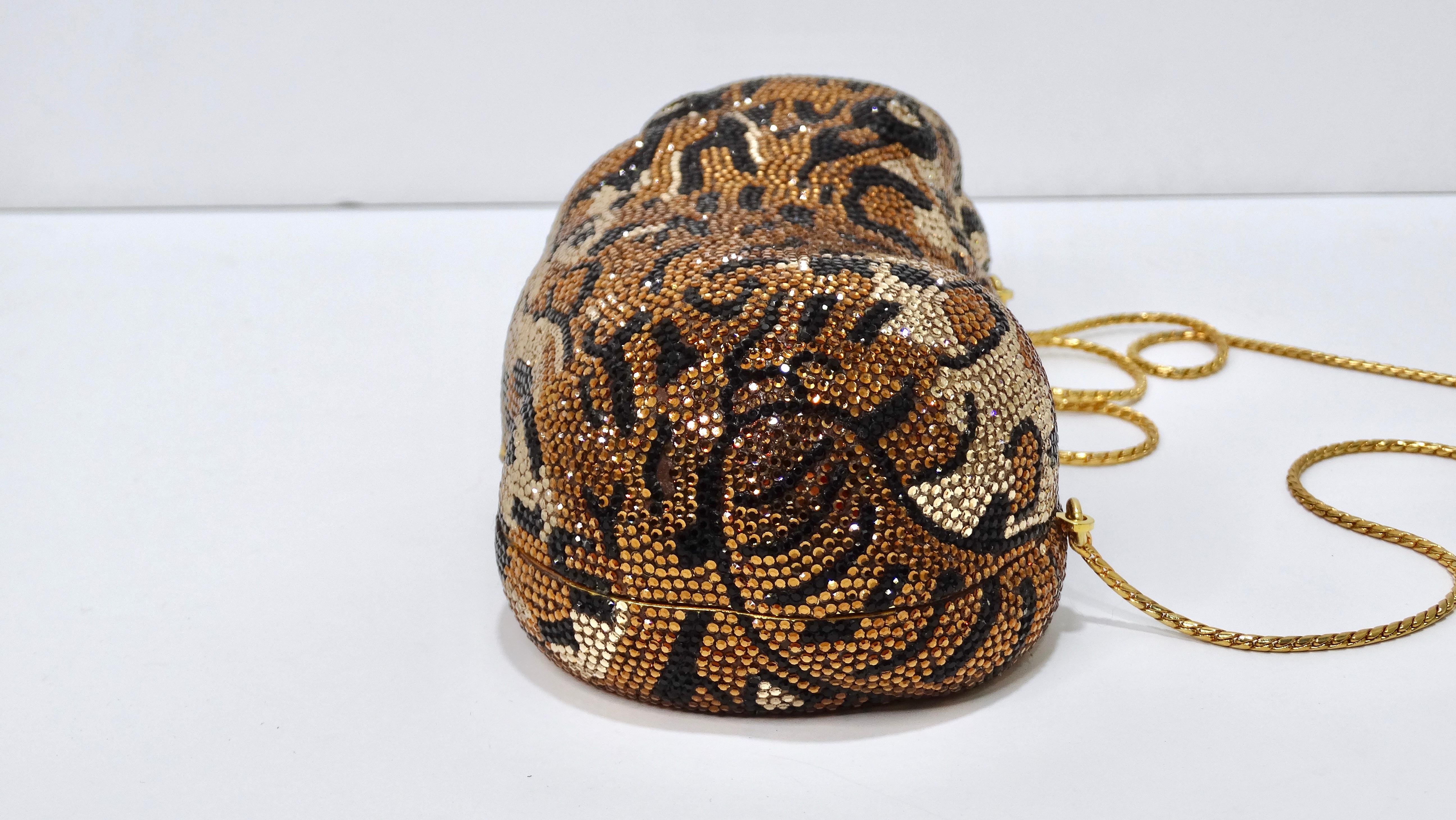 Judith Leiber Swarovski Crystal Cheetah Minaudiere For Sale 3