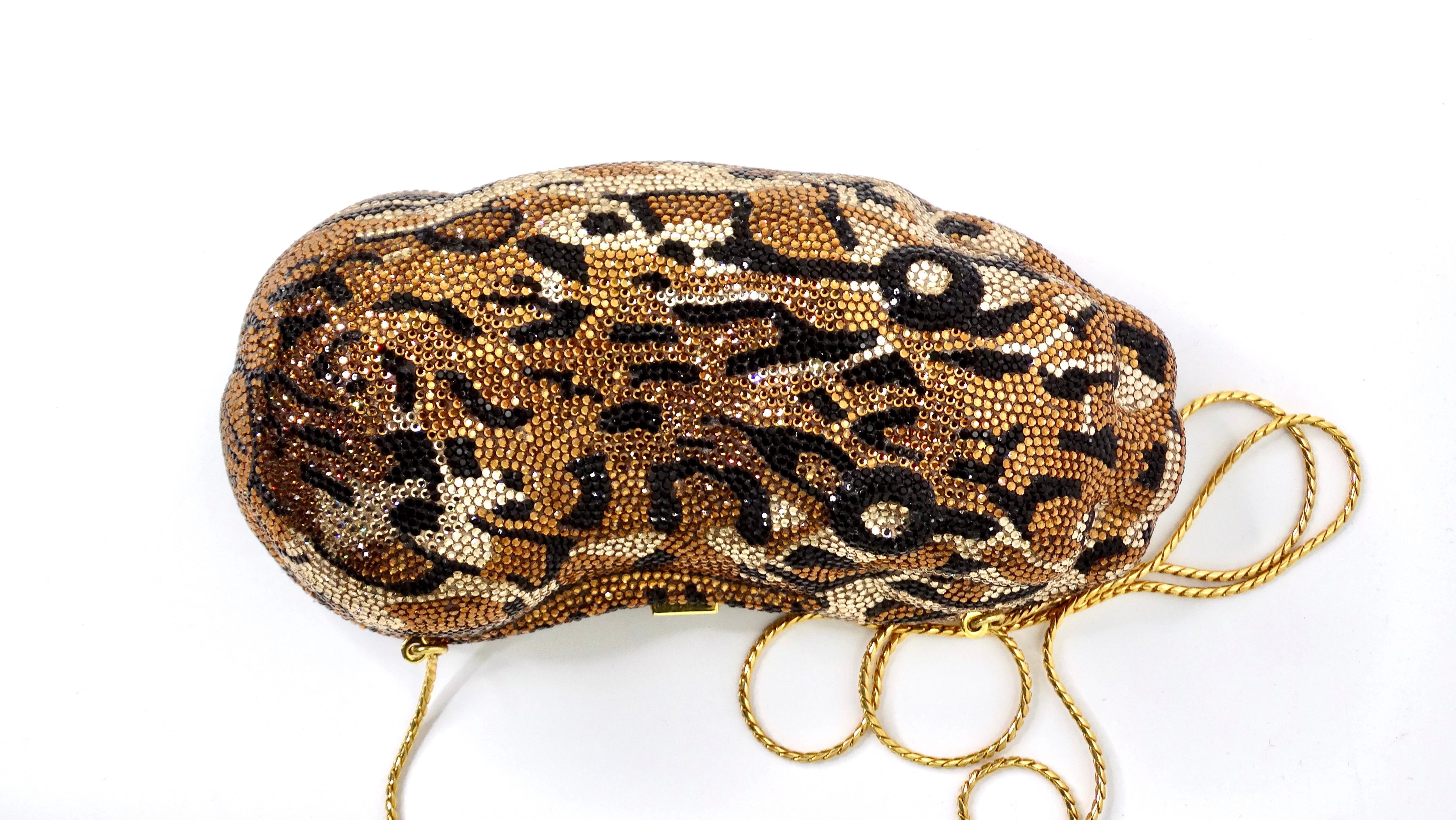 Judith Leiber Swarovski Crystal Cheetah Minaudiere For Sale 4