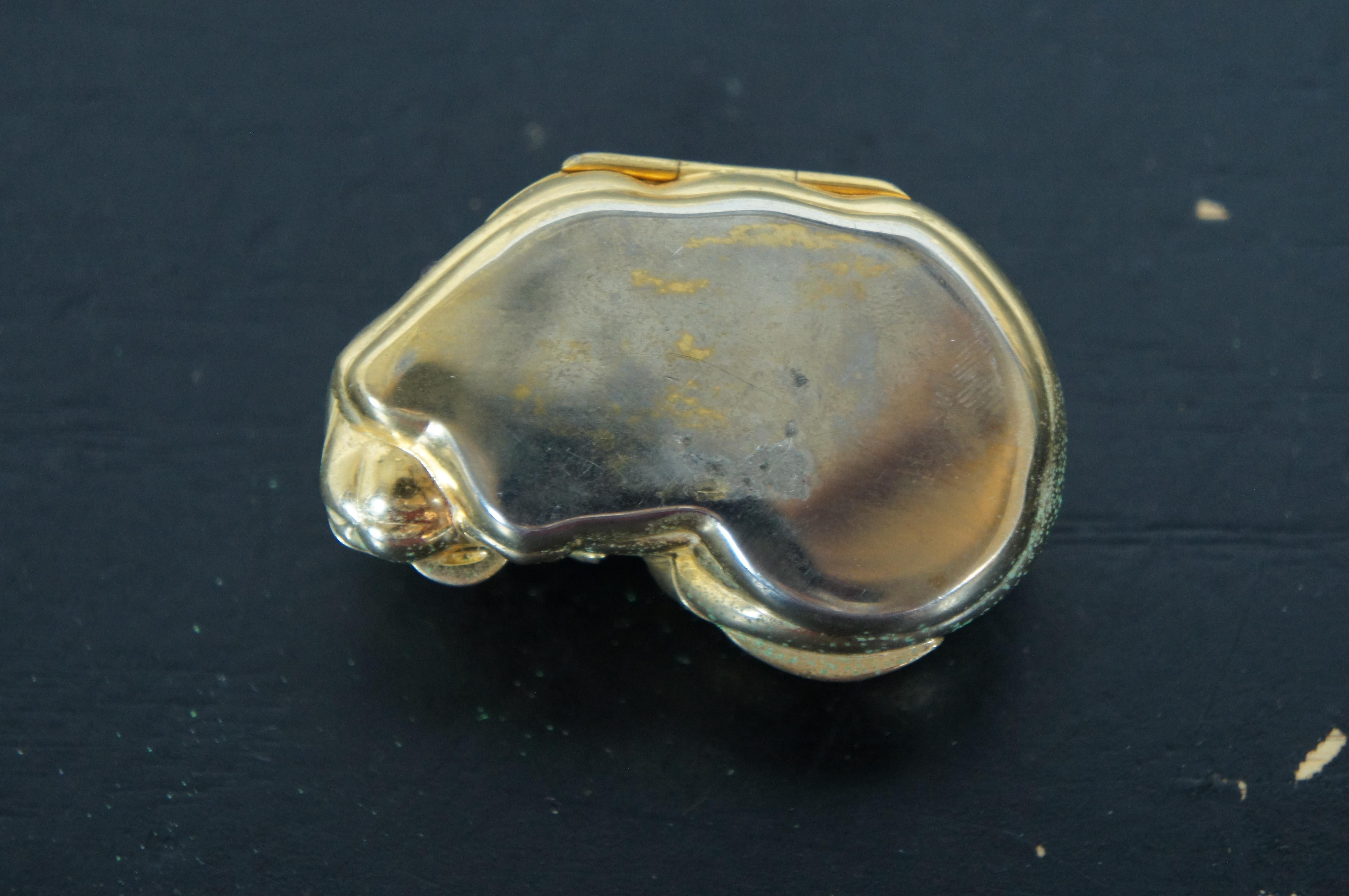 Judith Leiber Swarovski Crystal Gold Sleeping Cat Trinket Keepsake Pill Ring Box 4