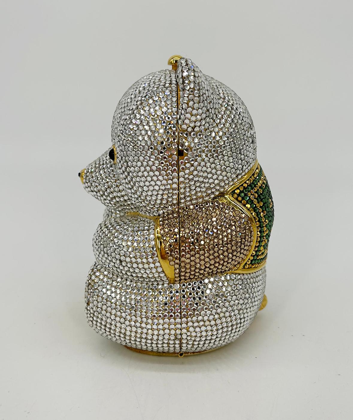 Women's Judith Leiber Swarovski Crystal Spencer Bear Minaudiere For Sale