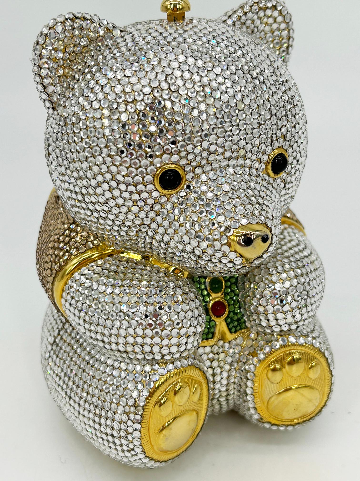 Judith Leiber Swarovski Crystal Spencer Bear Minaudiere For Sale 3