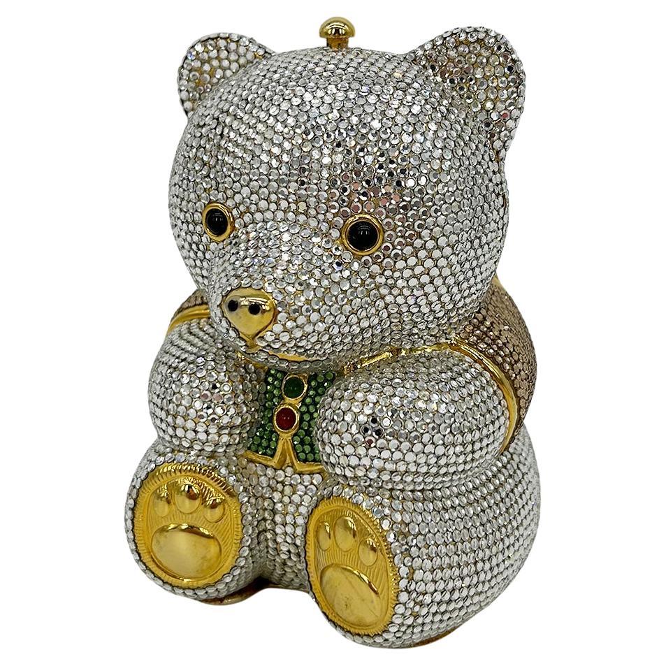 Judith Leiber Swarovski Crystal Spencer Bear Minaudiere