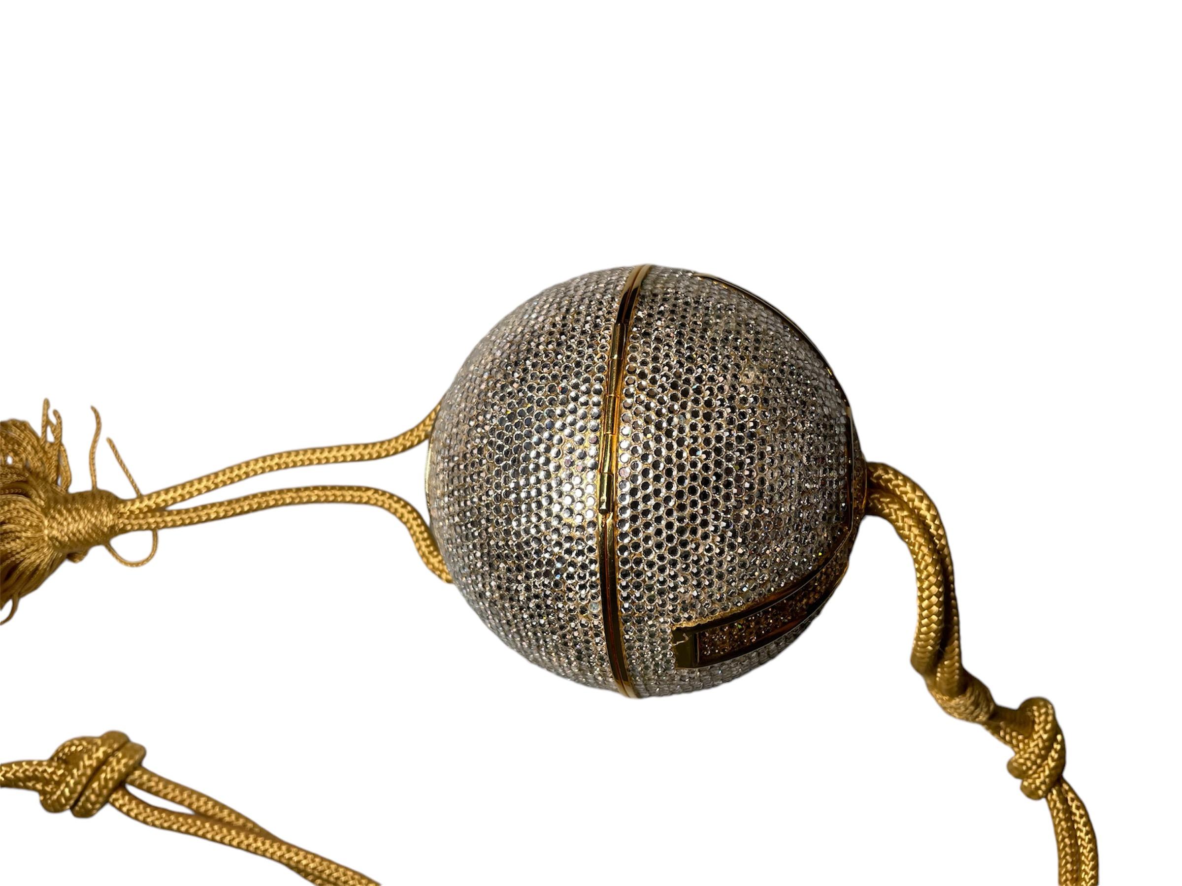 Modern Judith Leiber Swarovski Crystals Temari Ball Minaudier / Clutch For Sale