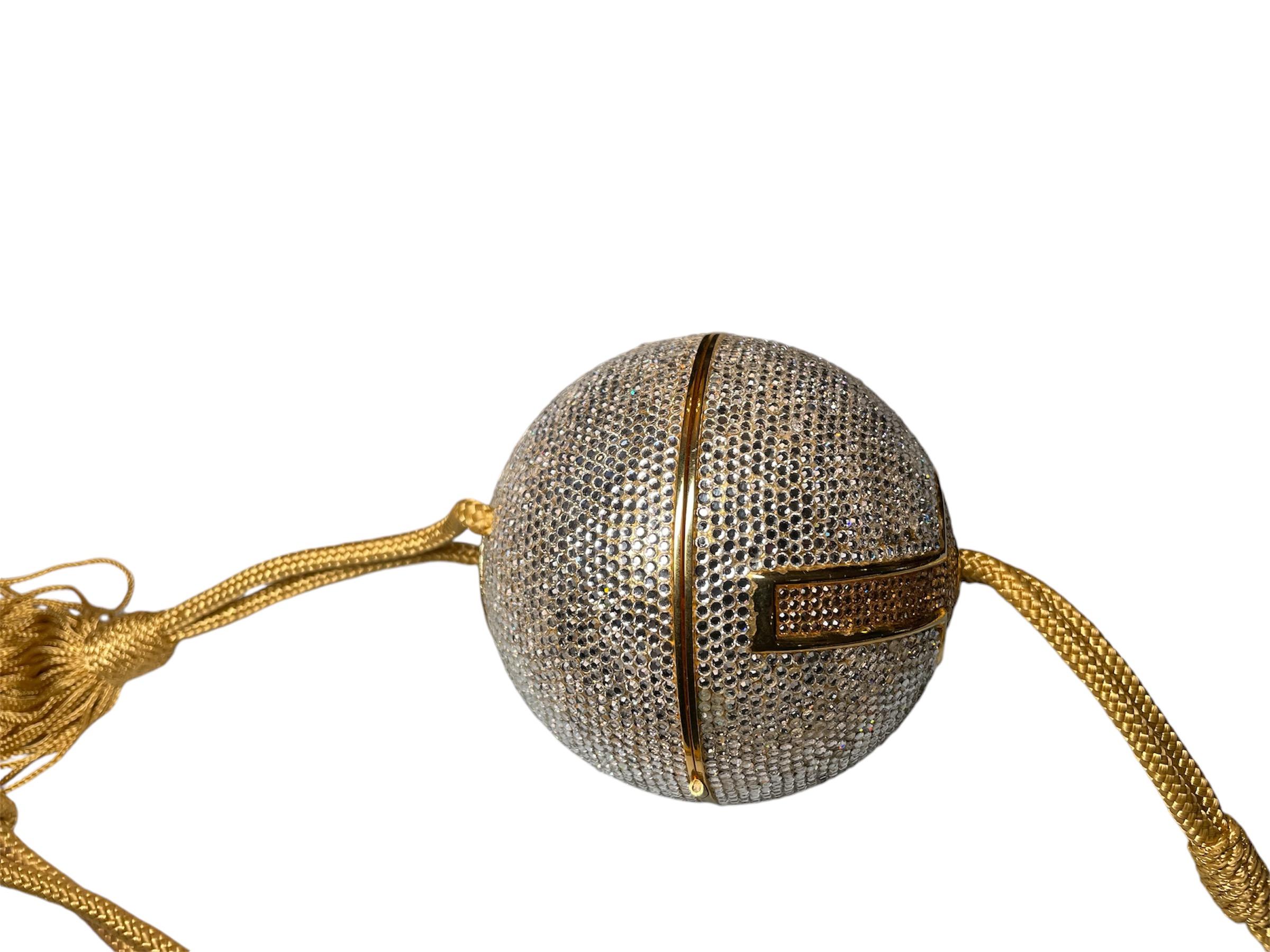 American Judith Leiber Swarovski Crystals Temari Ball Minaudier / Clutch For Sale