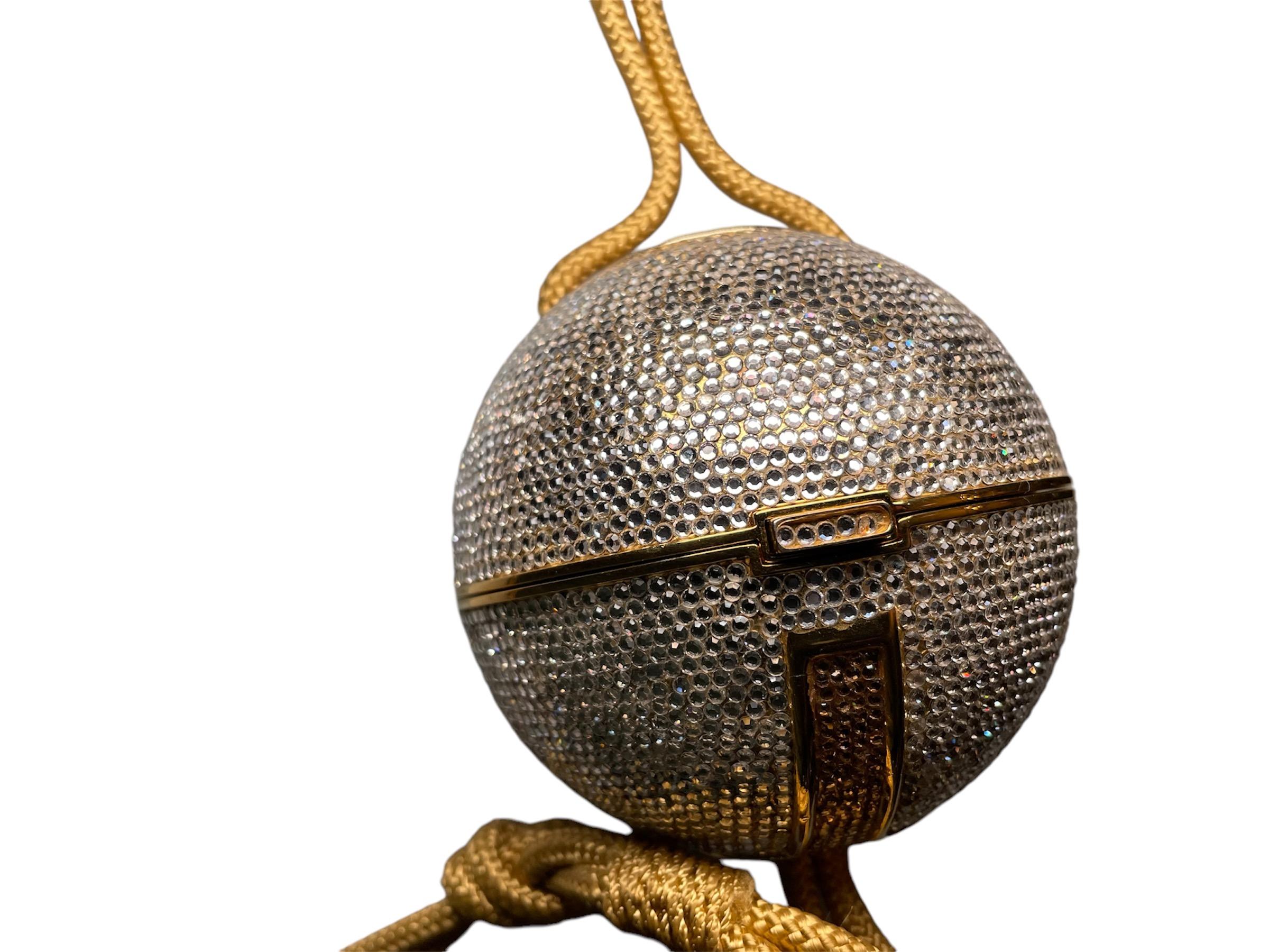 20th Century Judith Leiber Swarovski Crystals Temari Ball Minaudier / Clutch For Sale
