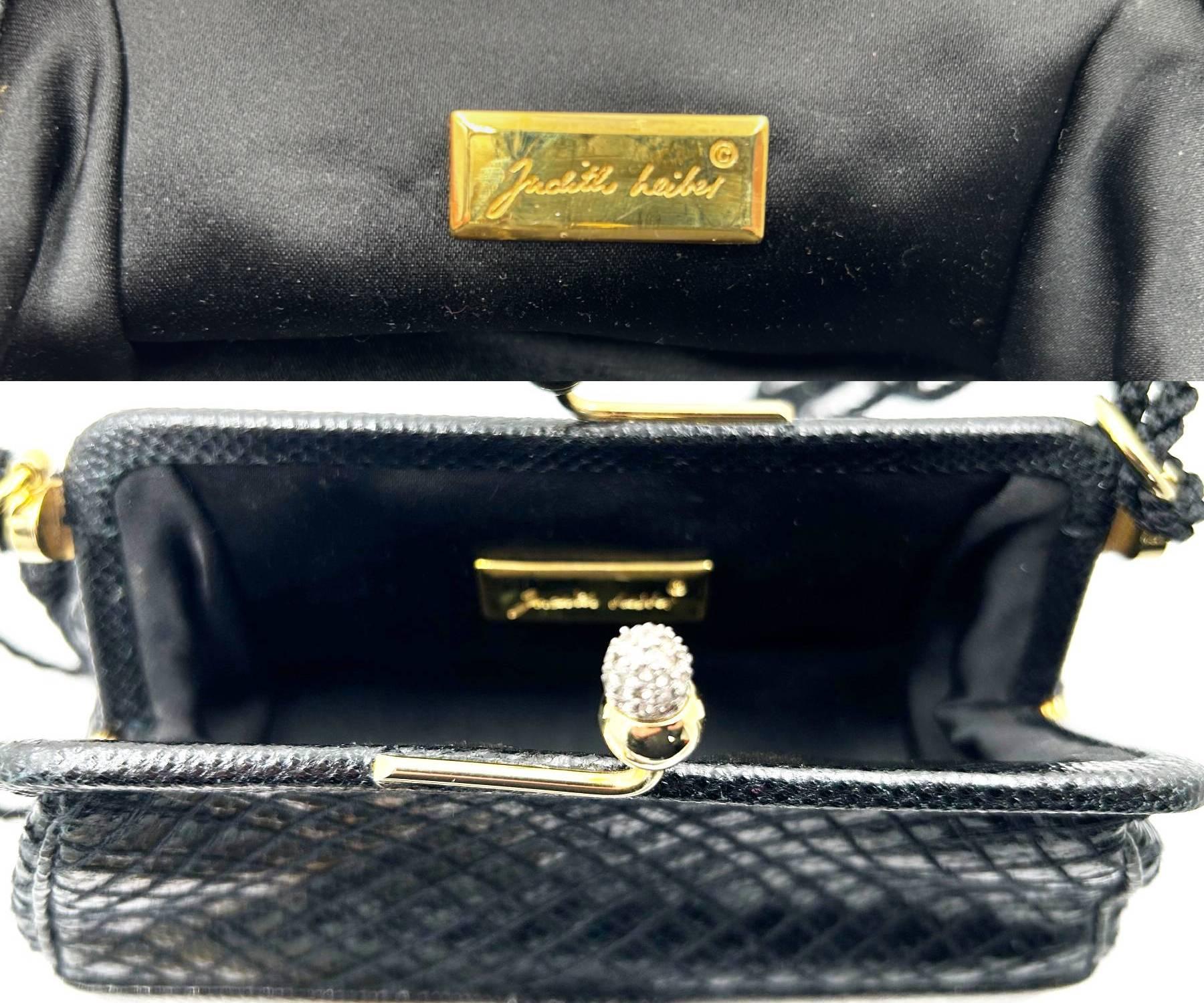 Judith Leiber Vintage Black 007James Bond Snakeskin Silver Crystal Crossbody Bag 1