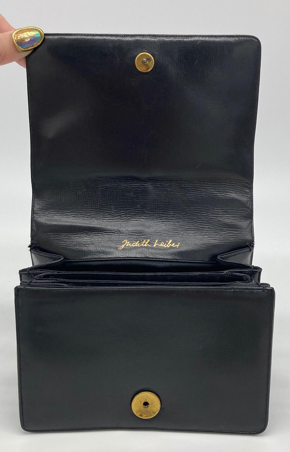 Judith Leiber Vintage Black Alligator Crystal Strap Evening Bag 2