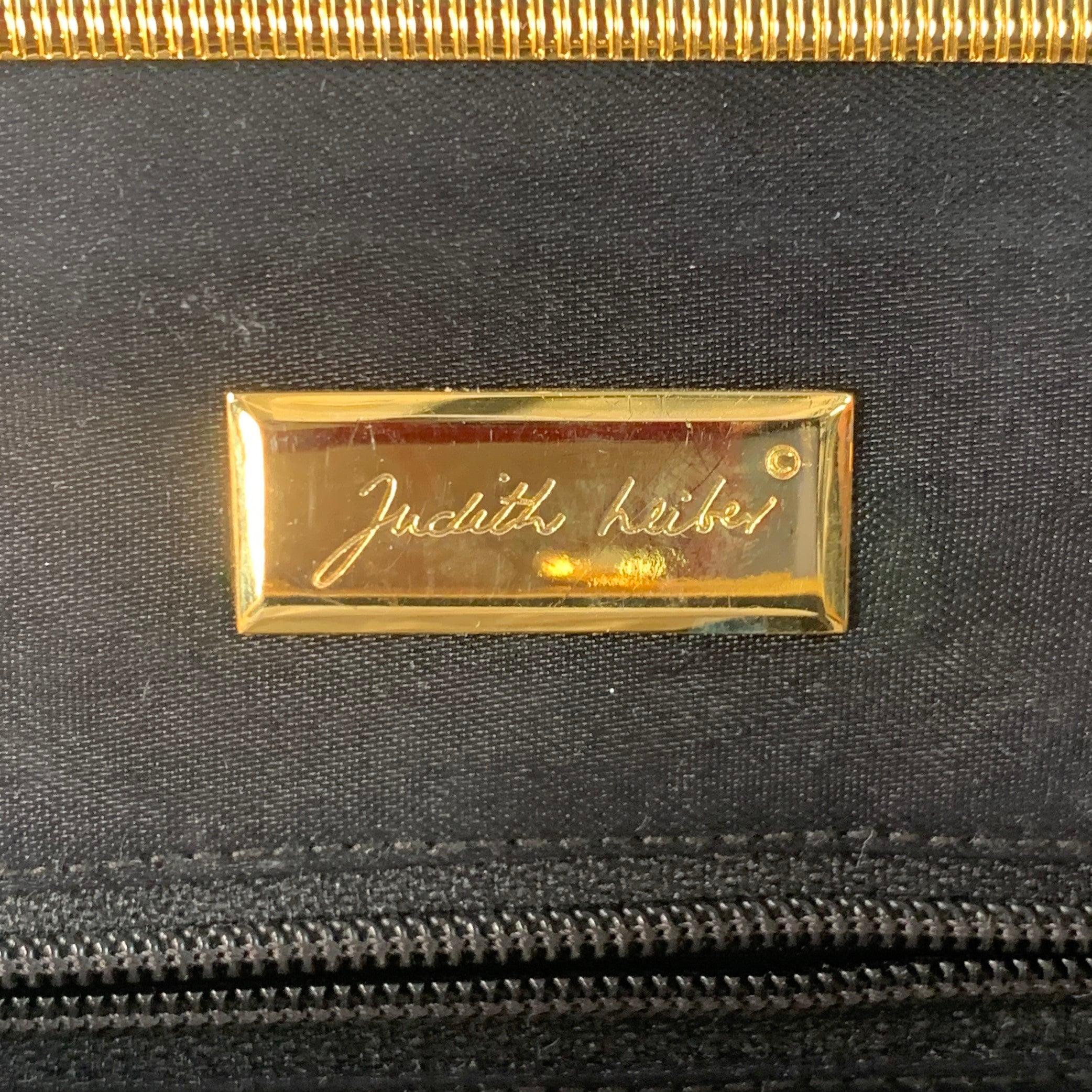 JUDITH LEIBER Vintage Schwarzer Goldton Schlangenleder Kussverschluss Abendhandtasche im Angebot 2