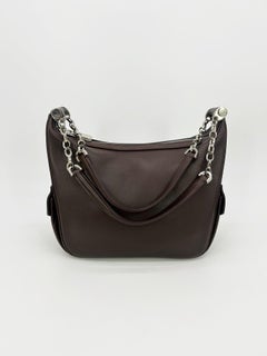 Judith Leiber Vintage Brown Leather Shoulder Bag