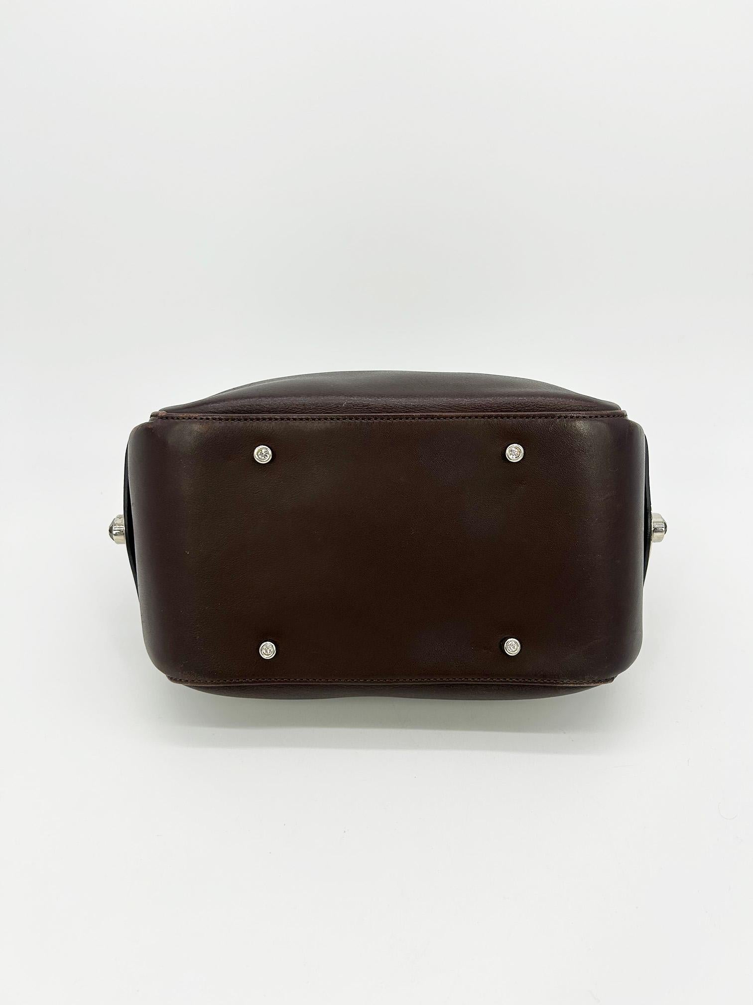 Women's Judith Leiber Vintage Brown Leather Shoulder Bag For Sale