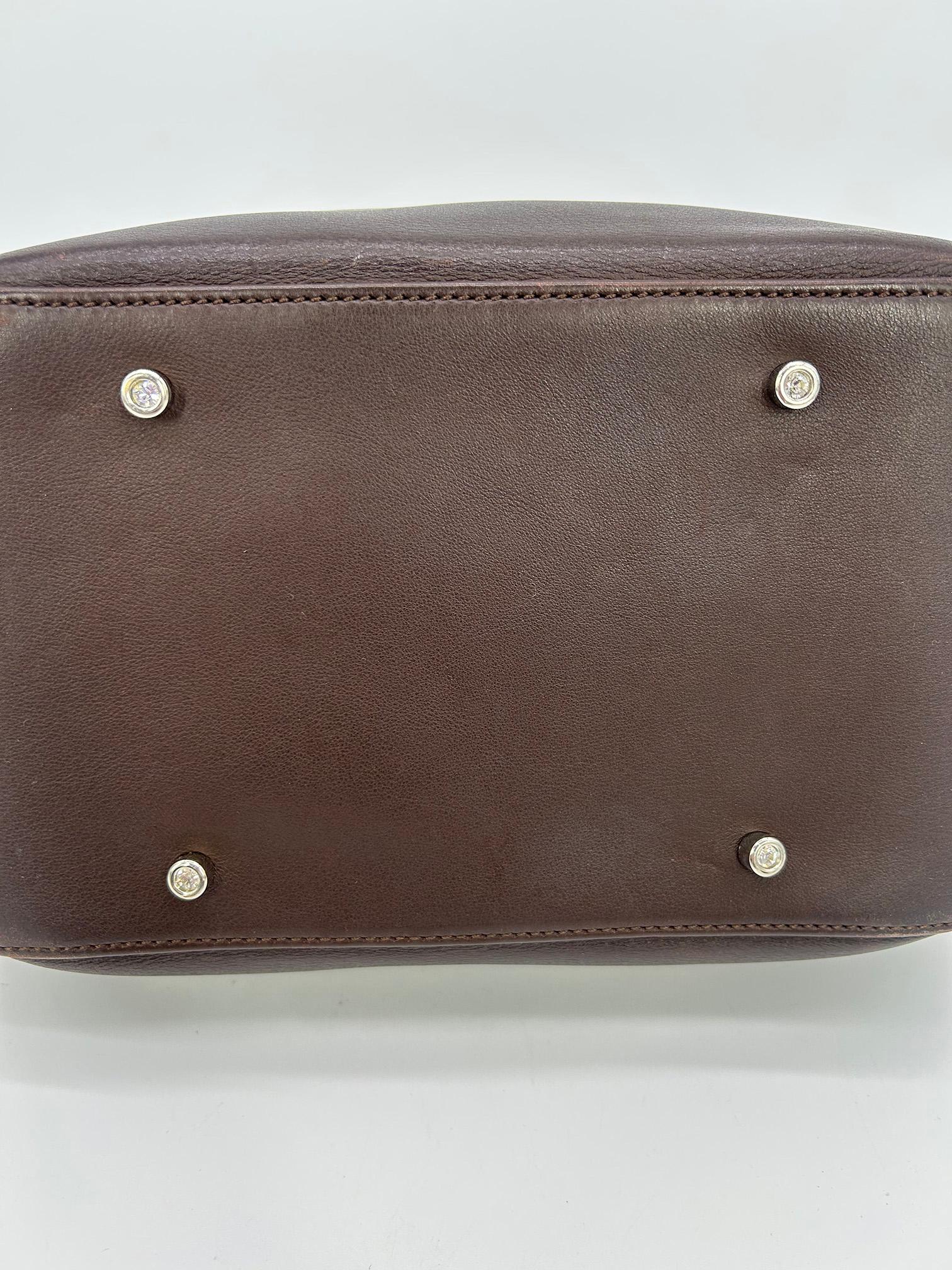 Judith Leiber Vintage Brown Leather Shoulder Bag For Sale 4