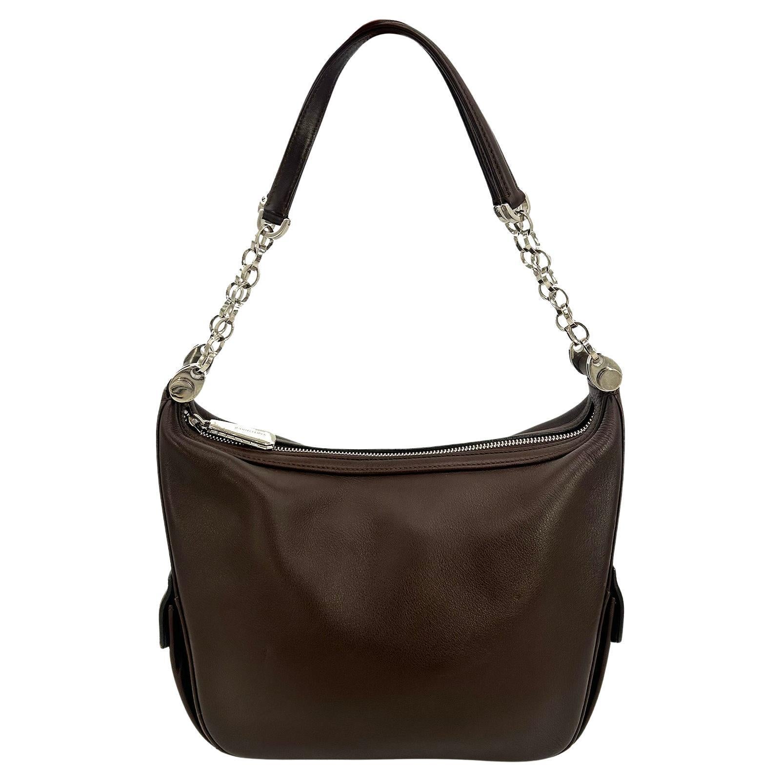 Judith Leiber Bolso de hombro vintage de piel marrón