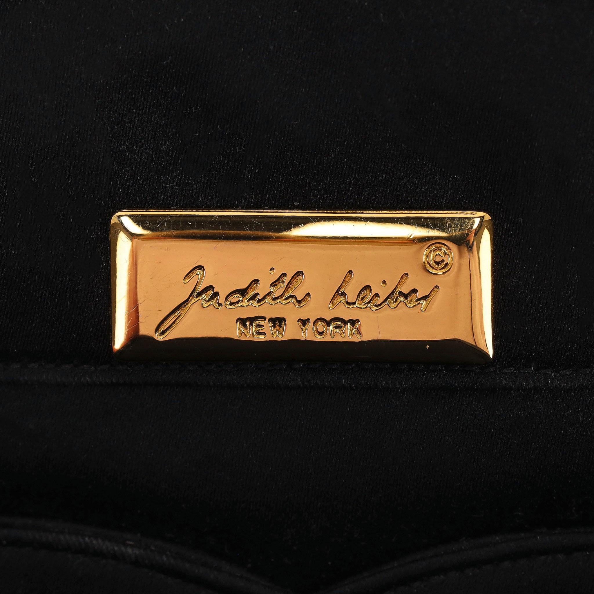 Judith Leiber Vintage Crystal Adorned Satin Clutch Bag With Gold Comb For Sale 3