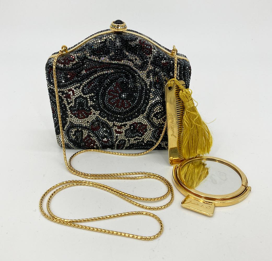 Judith Leiber Vintage Gray Paisley Minaudiere  For Sale 5