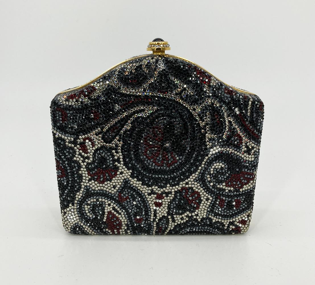 Judith Leiber Minaudiere Gris Paisley Vintage en Excelente estado para la venta en Philadelphia, PA