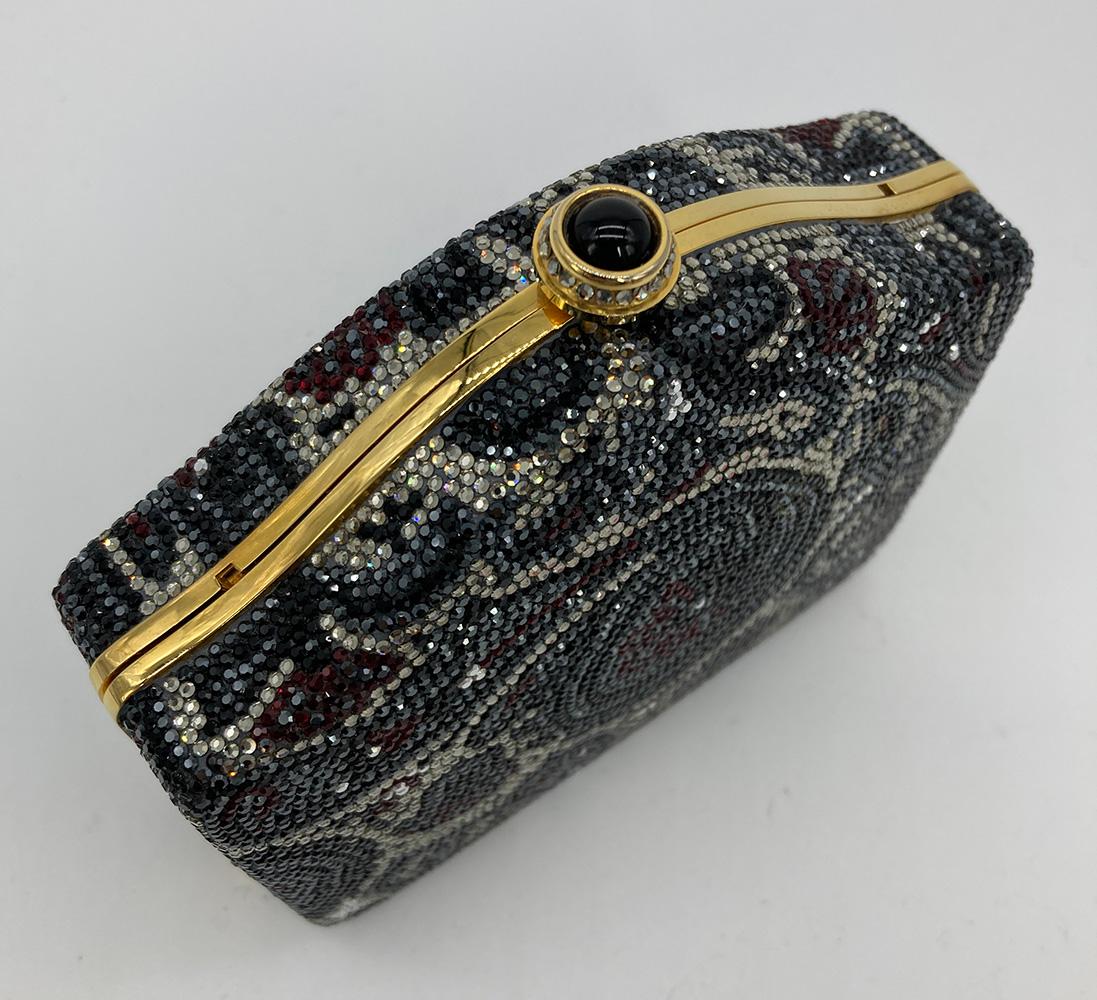 Judith Leiber Vintage Gray Paisley Minaudiere  For Sale 1