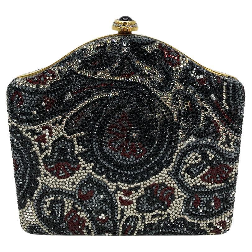 Judith Leiber Vintage Gray Paisley Minaudiere  For Sale