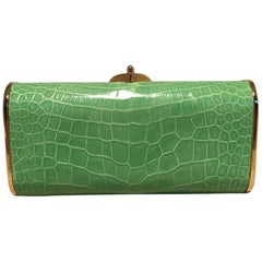 Judith Leiber Mini Minaudiere vintage de aligátor verde