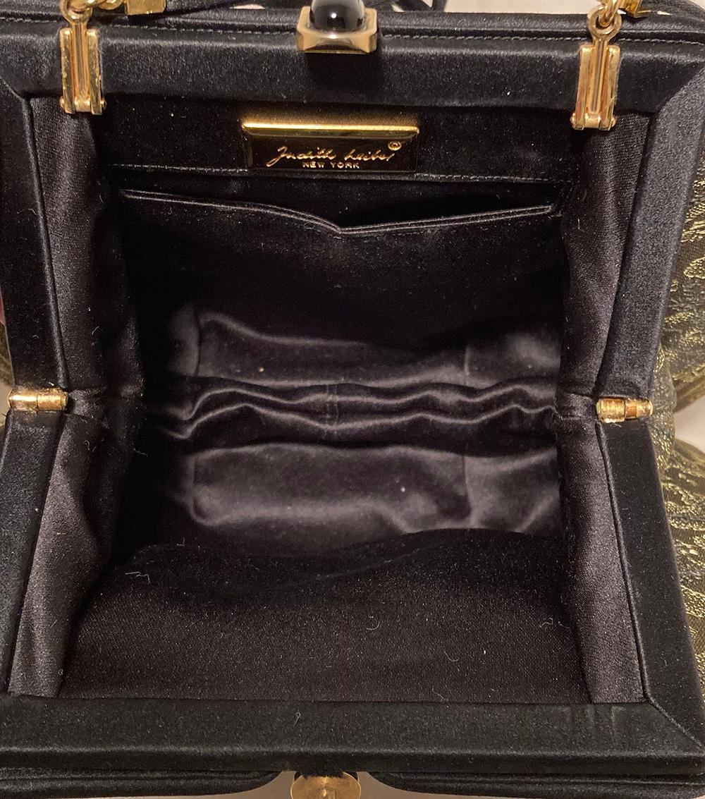 Judith Leiber Vintage Olive Silk Swarovski Crystal Evening Bag 1