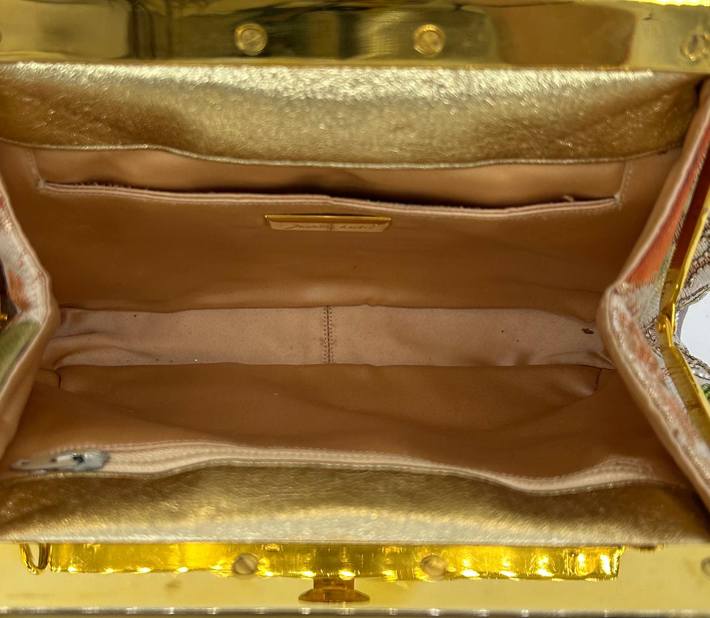 Judith Leiber Vintage Mehrfarbige Clutch aus Seide und Swarovski-Kristall im Angebot 9