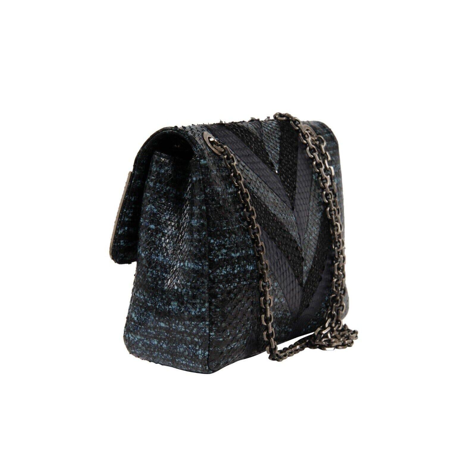Judith Leiber Zahara Patchwork Python Schlange Umhängetasche Lapis Kette Geldbörse im Angebot 10