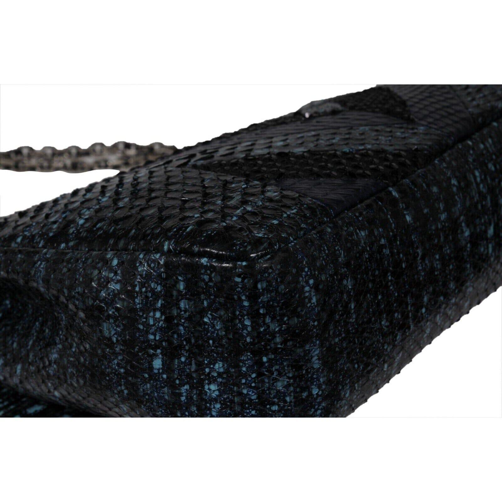 Judith Leiber Zahara Patchwork Python Schlange Umhängetasche Lapis Kette Geldbörse im Angebot 1