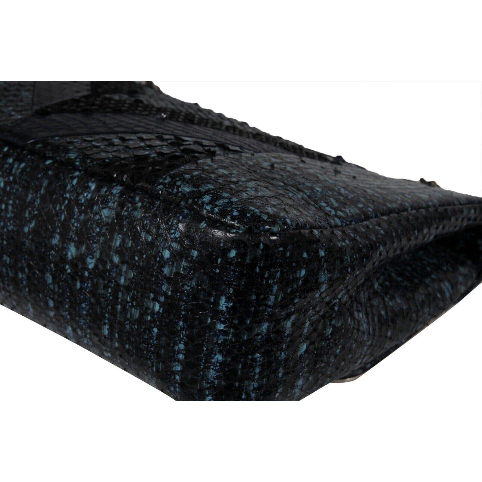 Judith Leiber Zahara Patchwork Python Schlange Umhängetasche Lapis Kette Geldbörse im Angebot 2