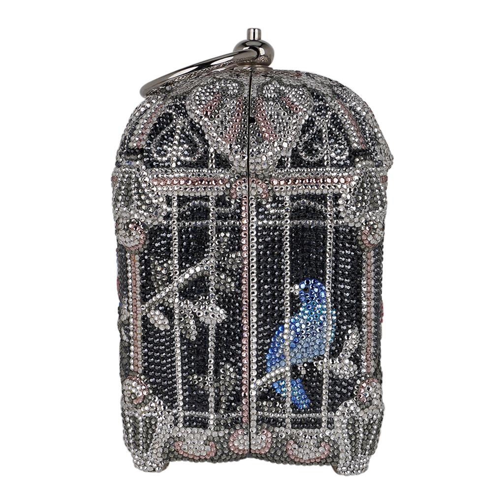 Judith Lieber Minaudiere Seltene Sammler-Ausgabe Tasche mit Vogelkäfig-Kristall im Zustand „Hervorragend“ in Miami, FL