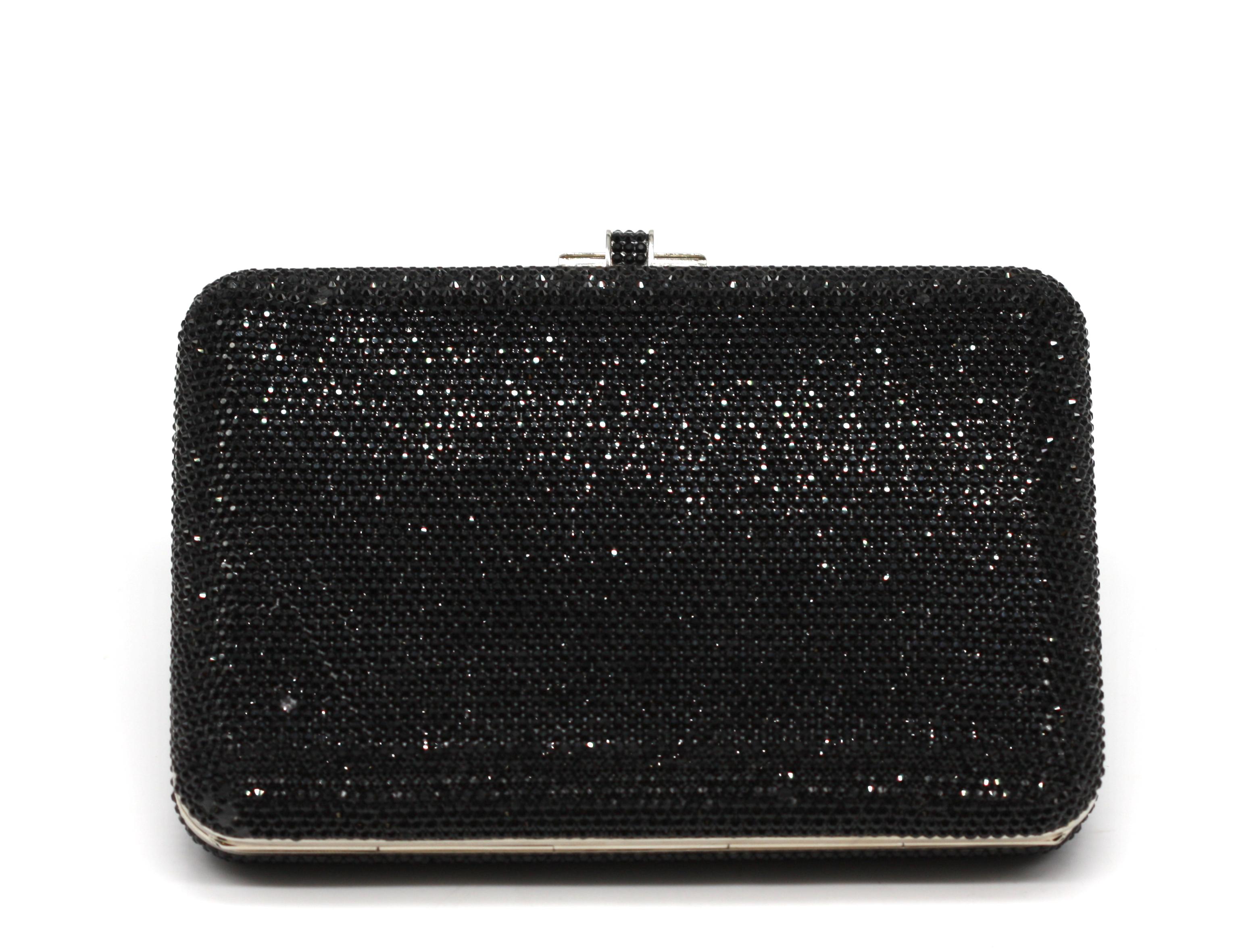 Judith Lieber Black Minaudiere Evening Bag For Sale 1