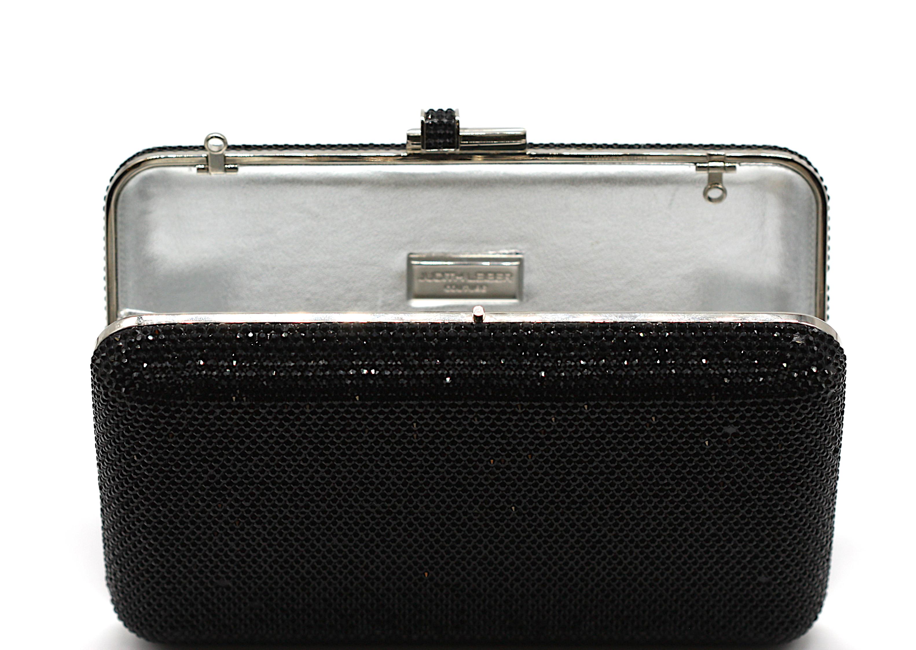 Judith Lieber Black Minaudiere Evening Bag For Sale 3